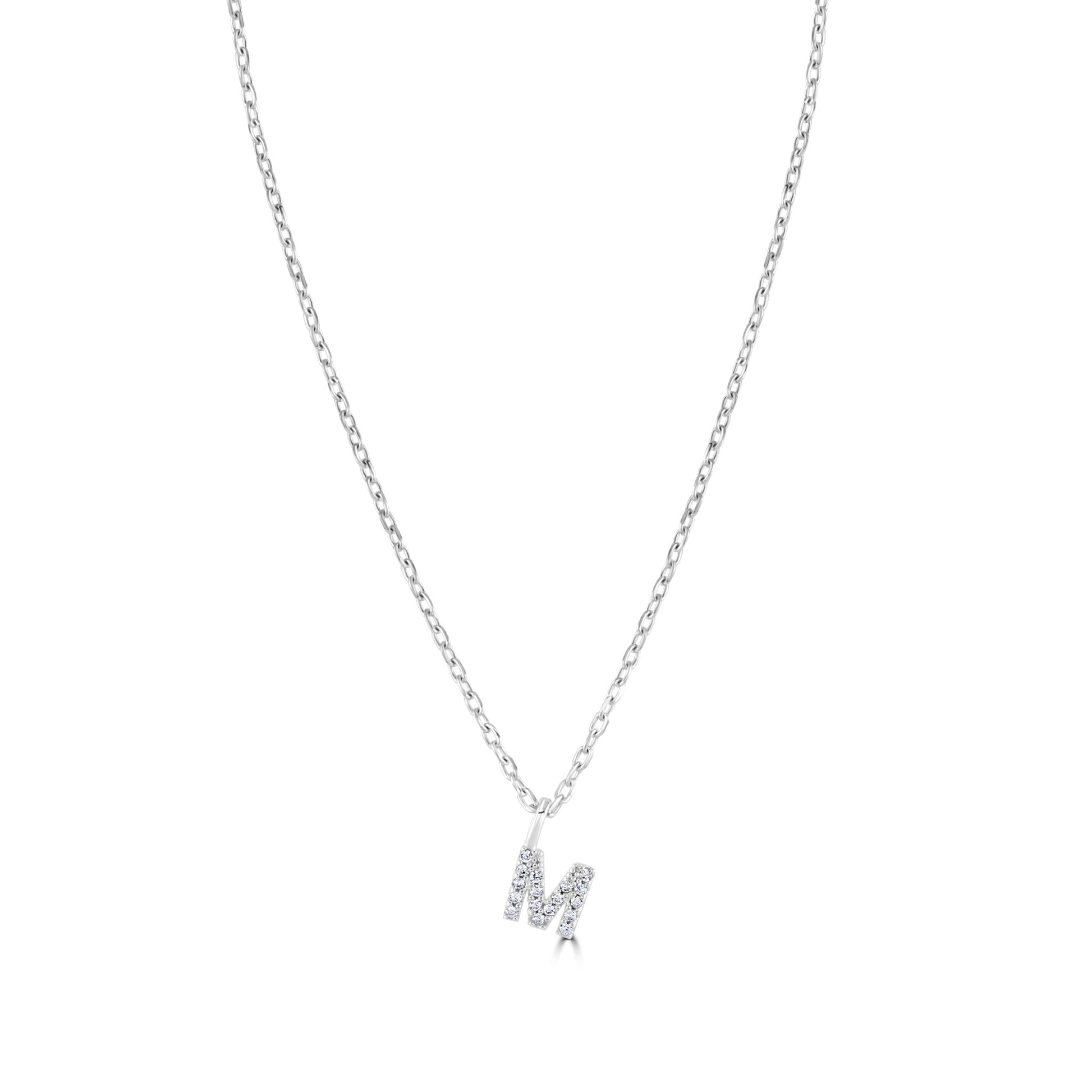 Sterling Silver Crystal Initial Necklace - MYLEE London