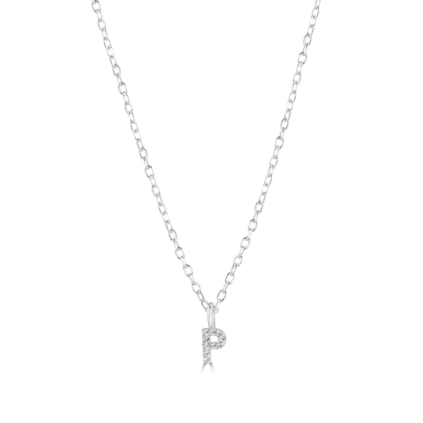 Sterling Silver Crystal Initial Necklace - MYLEE London