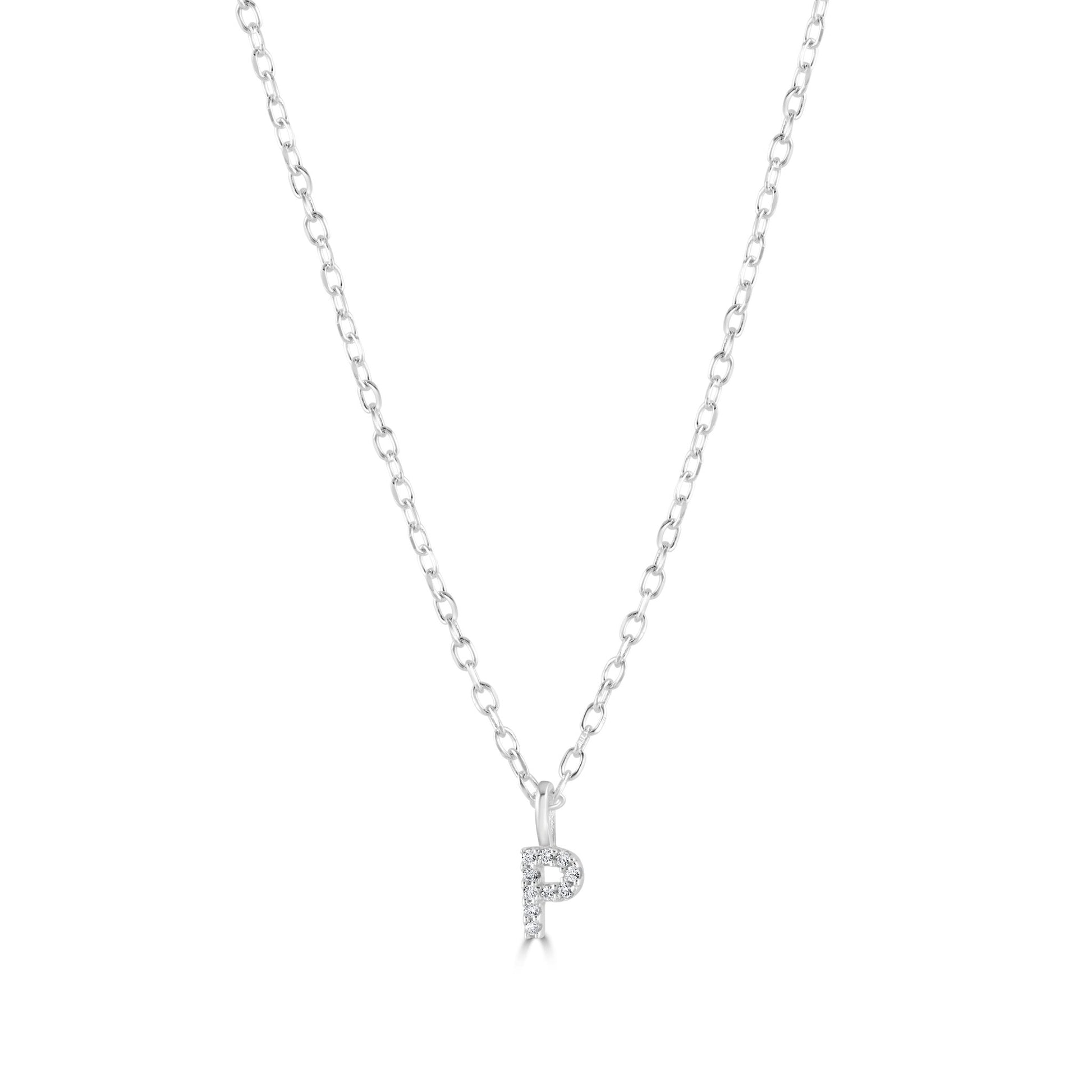 Sterling Silver Crystal Initial Necklace - MYLEE London