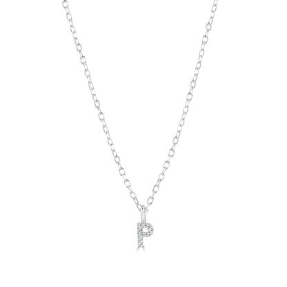 Sterling Silver Crystal Initial Necklace - MYLEE London