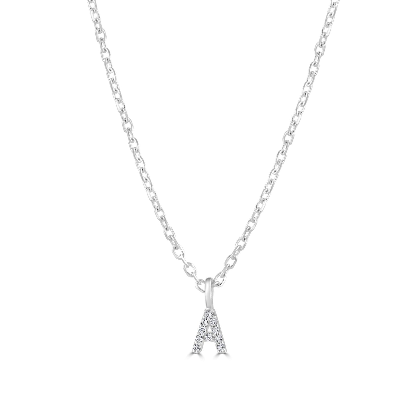 Sterling Silver Crystal Initial Necklace - MYLEE London