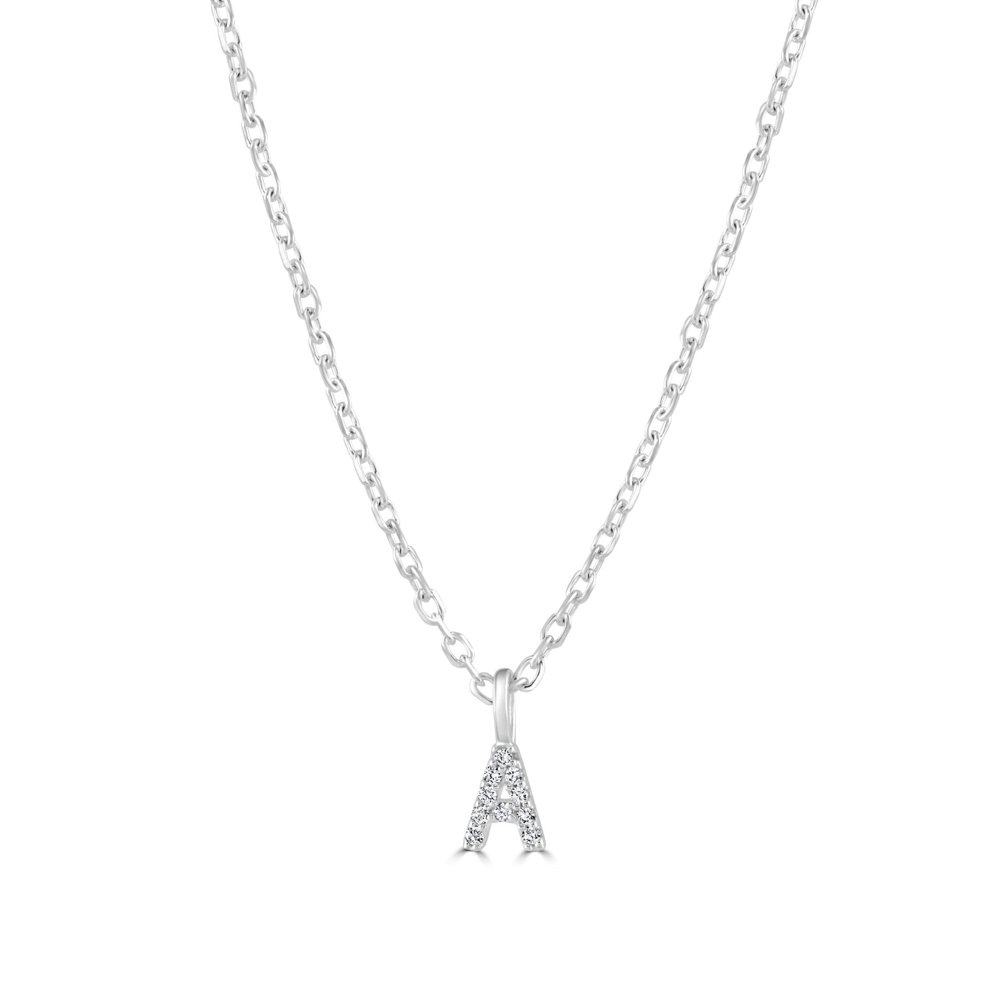 Sterling Silver Crystal Initial Necklace - MYLEE London