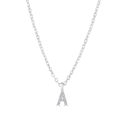 Sterling Silver Crystal Initial Necklace - MYLEE London