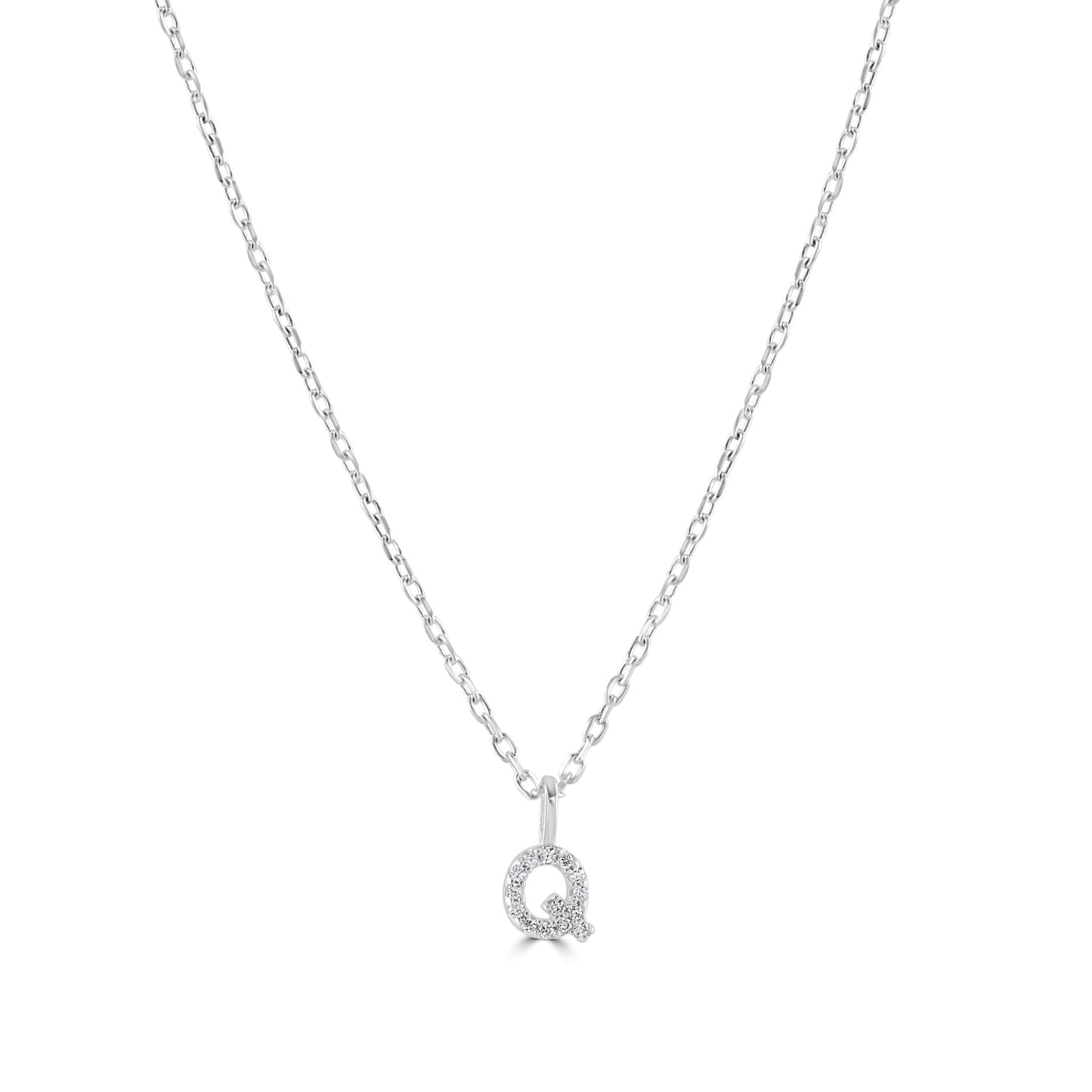 Sterling Silver Crystal Initial Necklace - MYLEE London