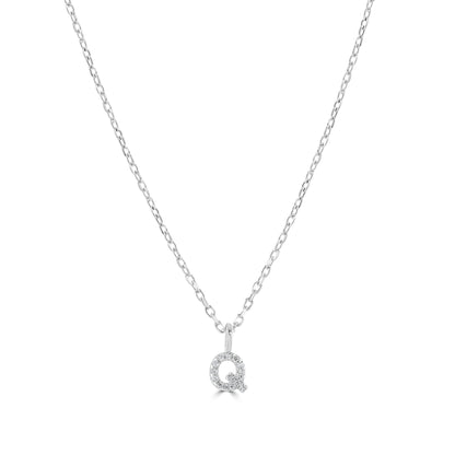 Sterling Silver Crystal Initial Necklace - MYLEE London