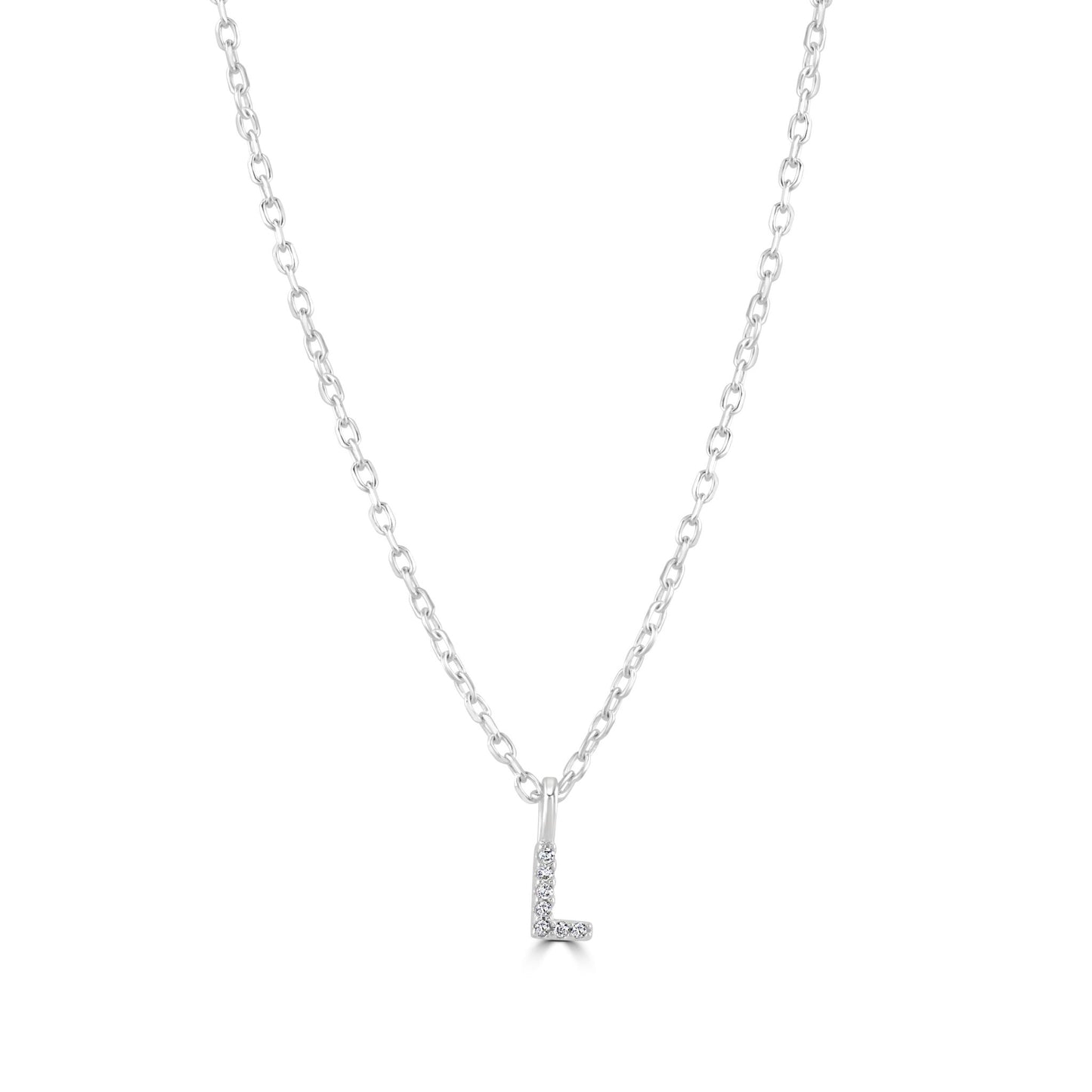 Sterling Silver Crystal Initial Necklace - MYLEE London