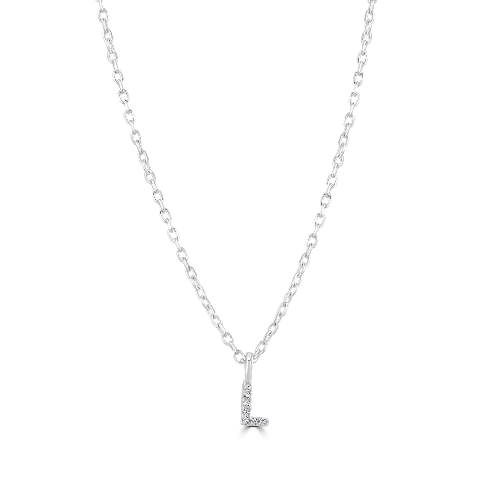 Sterling Silver Crystal Initial Necklace - MYLEE London