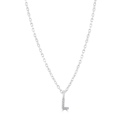 Sterling Silver Crystal Initial Necklace - MYLEE London