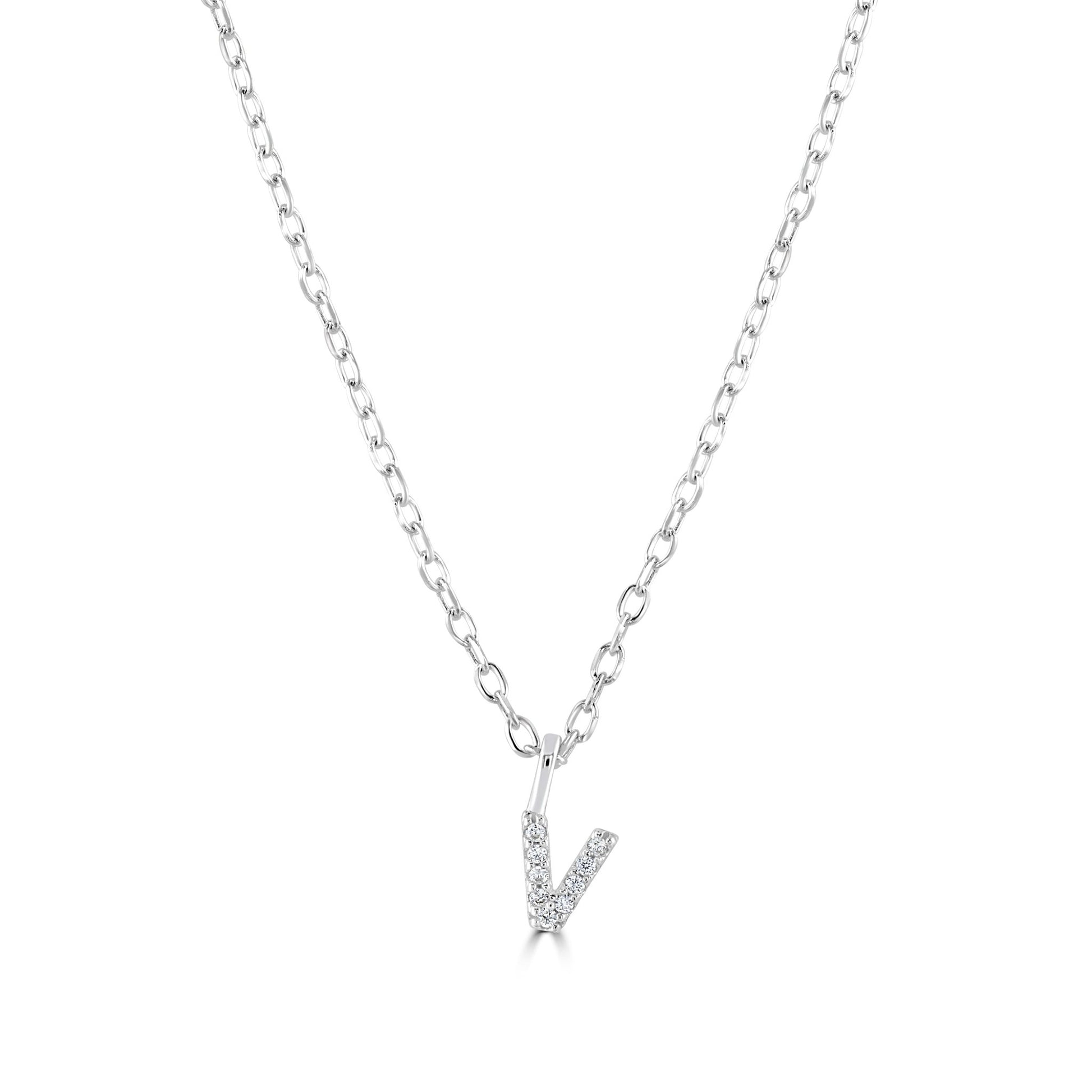 Sterling Silver Crystal Initial Necklace - MYLEE London