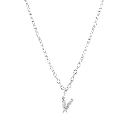 Sterling Silver Crystal Initial Necklace - MYLEE London