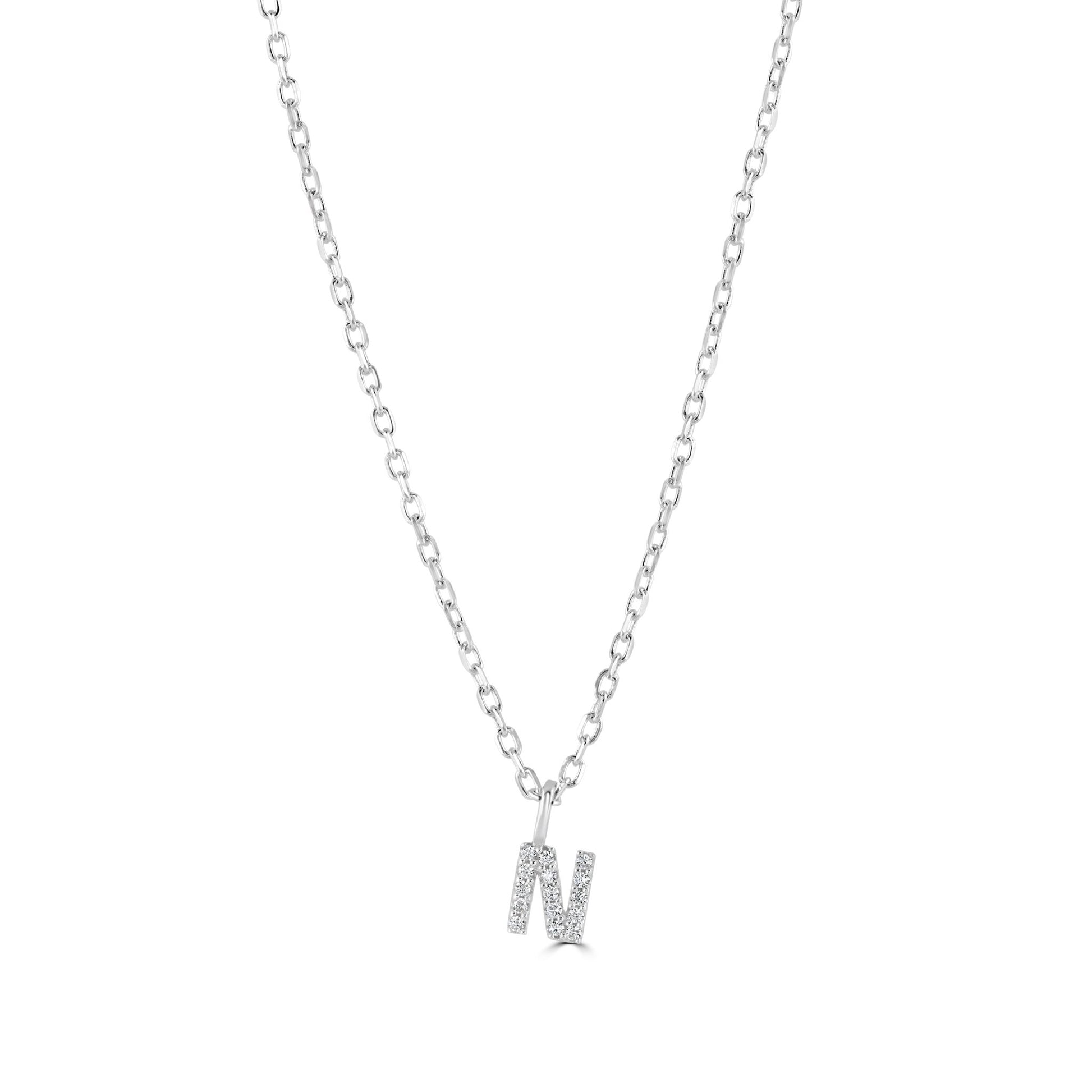 Sterling Silver Crystal Initial Necklace - MYLEE London