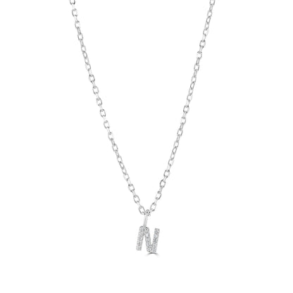 Sterling Silver Crystal Initial Necklace - MYLEE London