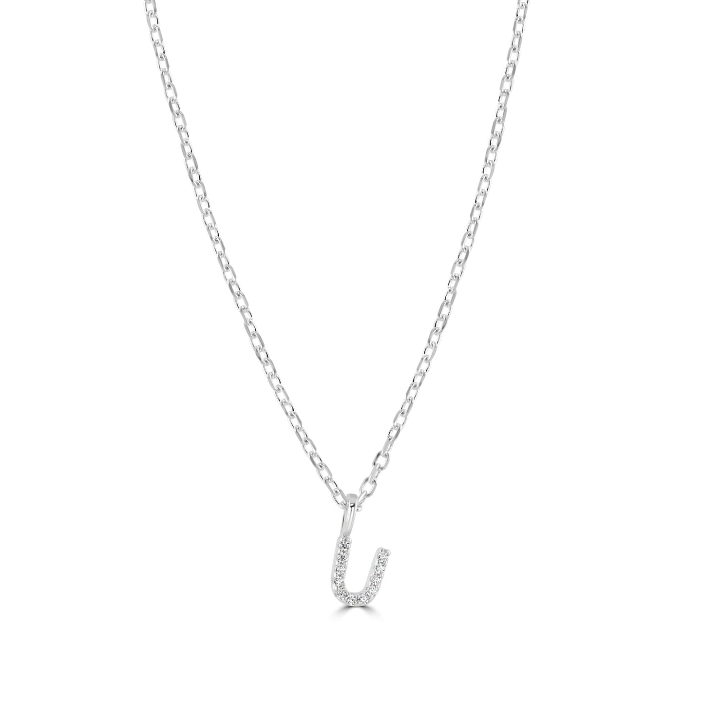 Sterling Silver Crystal Initial Necklace - MYLEE London