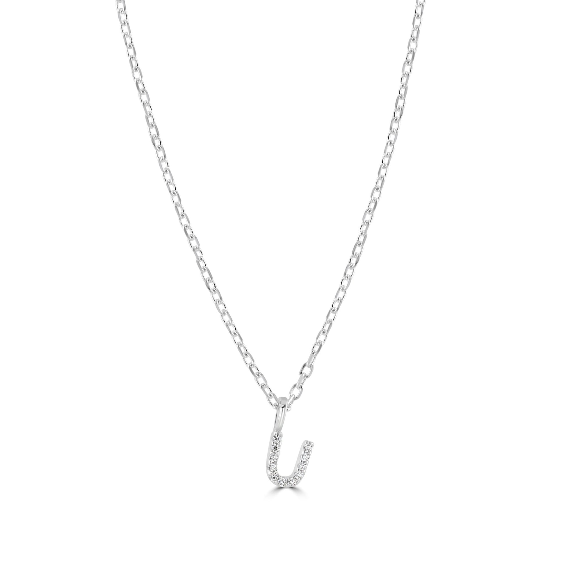 Sterling Silver Crystal Initial Necklace - MYLEE London