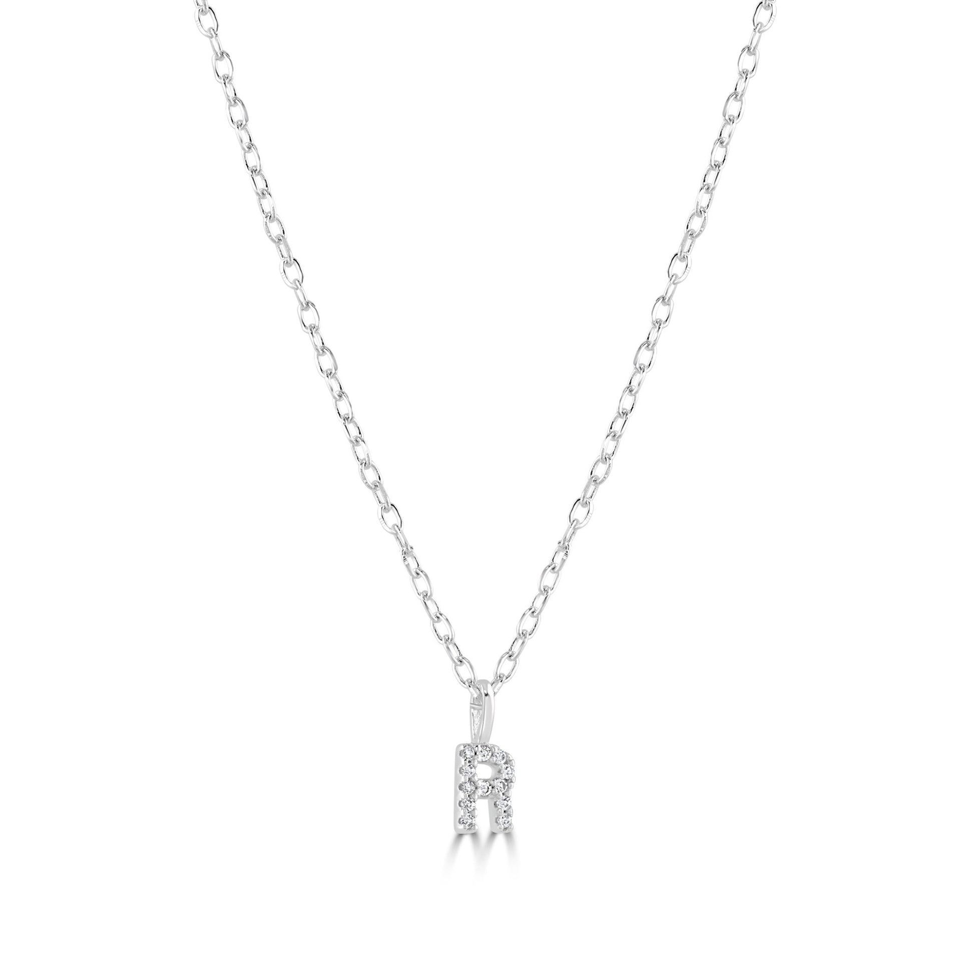 Sterling Silver Crystal Initial Necklace - MYLEE London