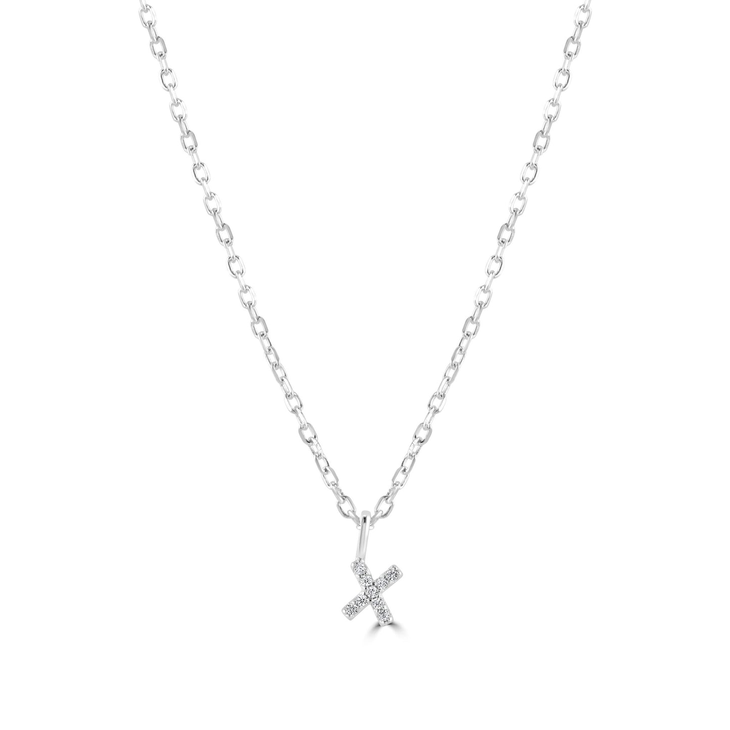 Sterling Silver Crystal Initial Necklace - MYLEE London