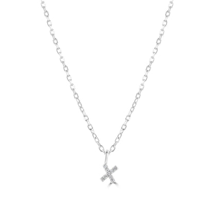 Sterling Silver Crystal Initial Necklace - MYLEE London