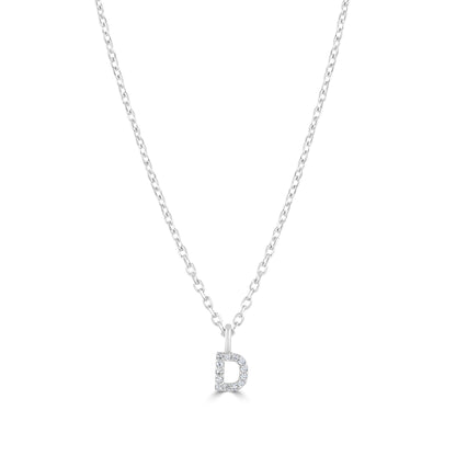 Sterling Silver Crystal Initial Necklace - MYLEE London