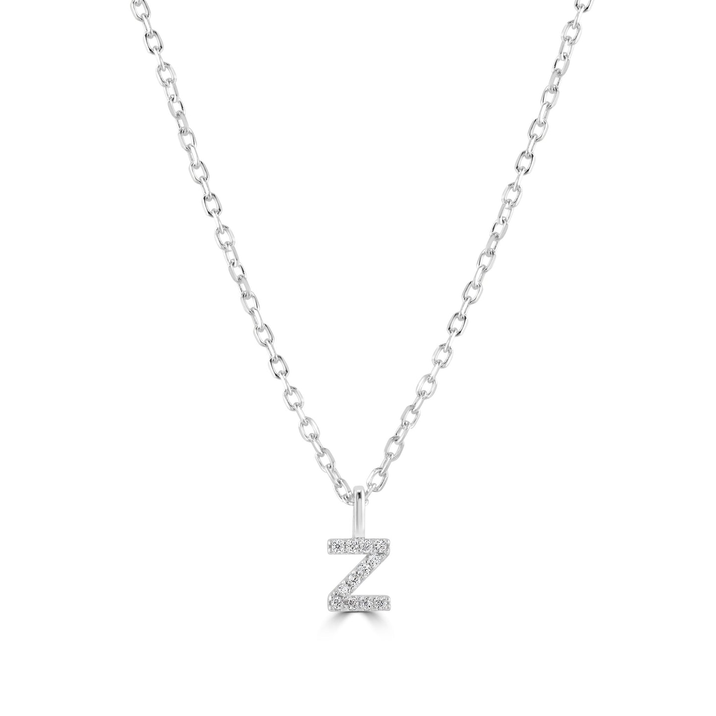 Sterling Silver Crystal Initial Necklace - MYLEE London