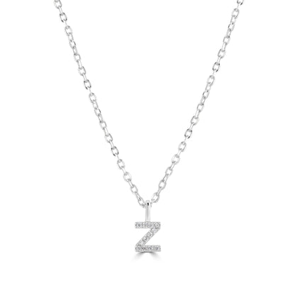 Sterling Silver Crystal Initial Necklace - MYLEE London