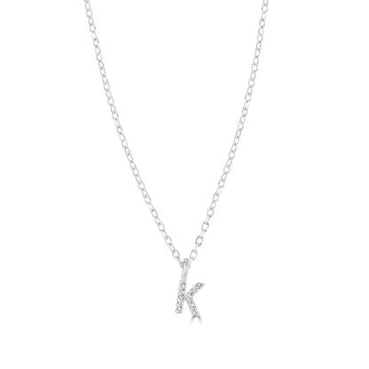 Sterling Silver Crystal Initial Necklace - MYLEE London