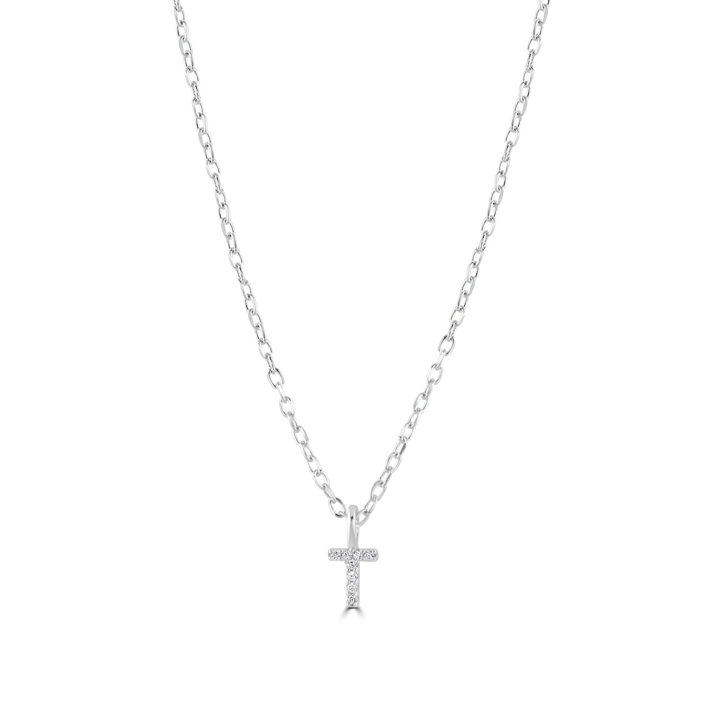 Sterling Silver Crystal Initial Necklace - MYLEE London