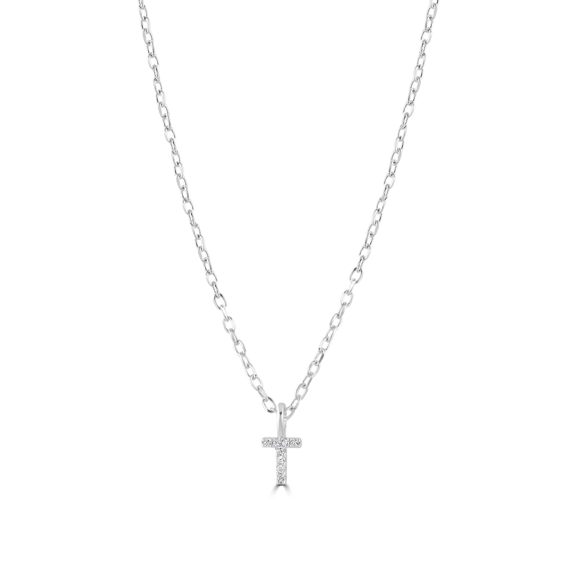 Sterling Silver Crystal Initial Necklace - MYLEE London