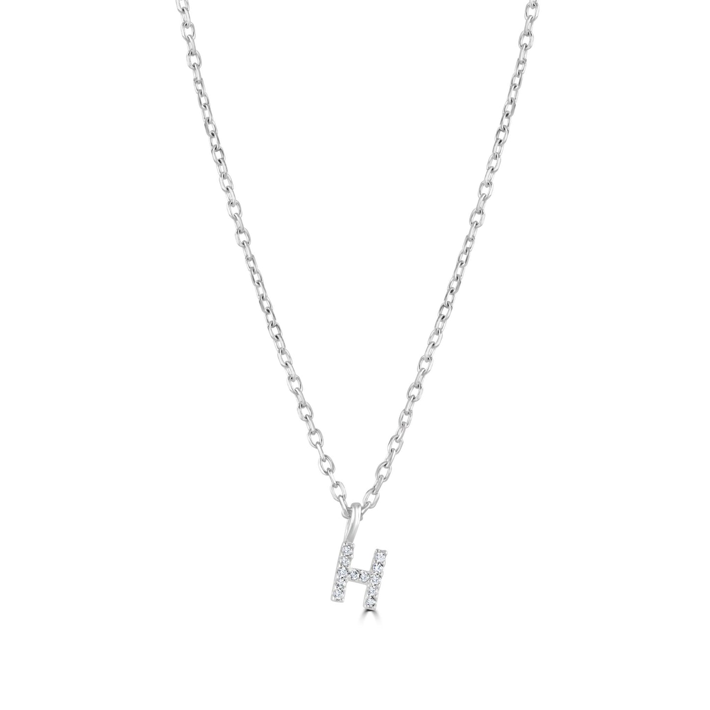 Sterling Silver Crystal Initial Necklace - MYLEE London