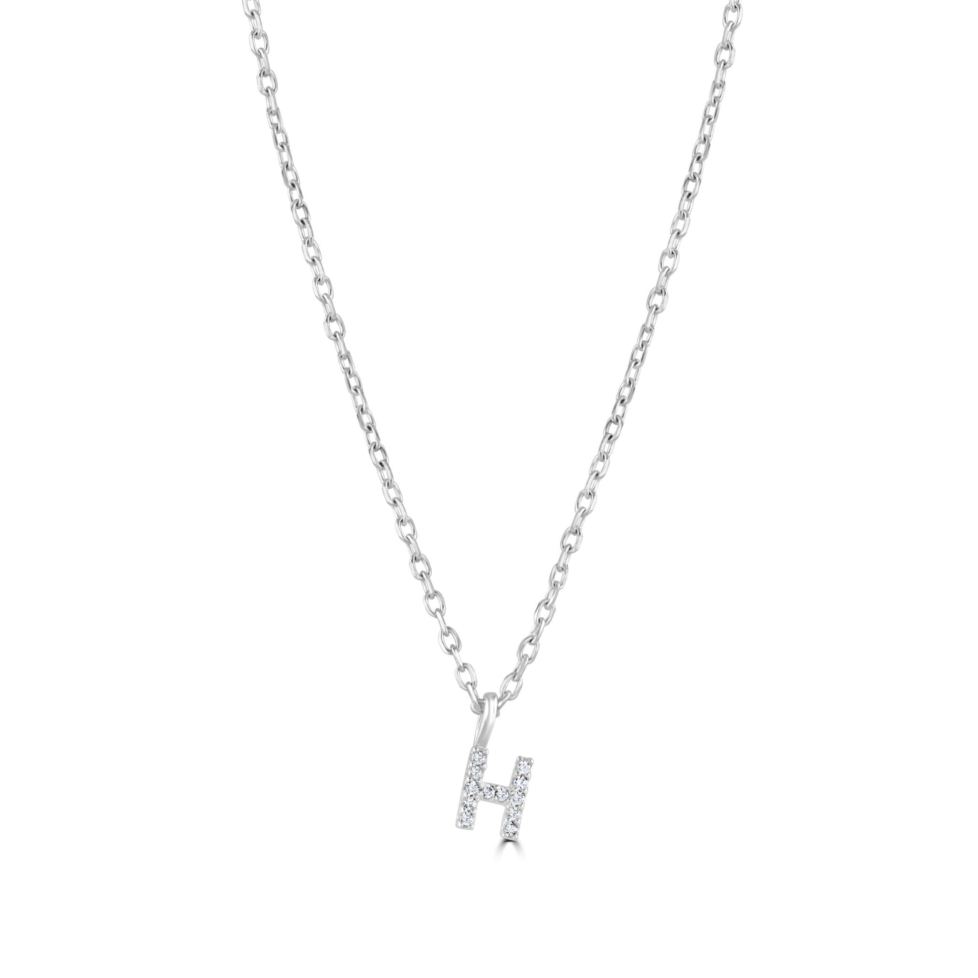 Sterling Silver Crystal Initial Necklace - MYLEE London