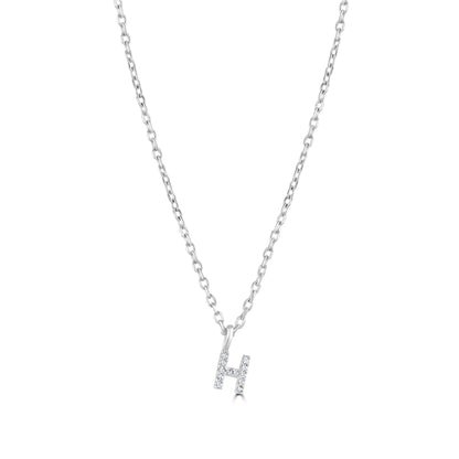 Sterling Silver Crystal Initial Necklace - MYLEE London