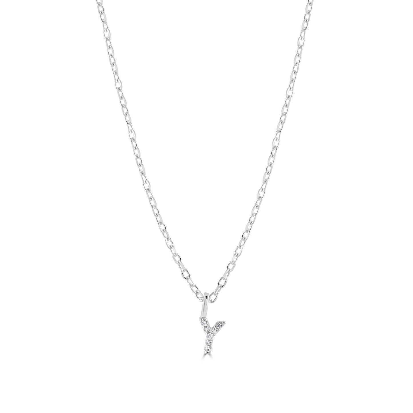 Sterling Silver Crystal Initial Necklace - MYLEE London