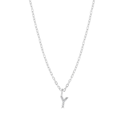 Sterling Silver Crystal Initial Necklace - MYLEE London