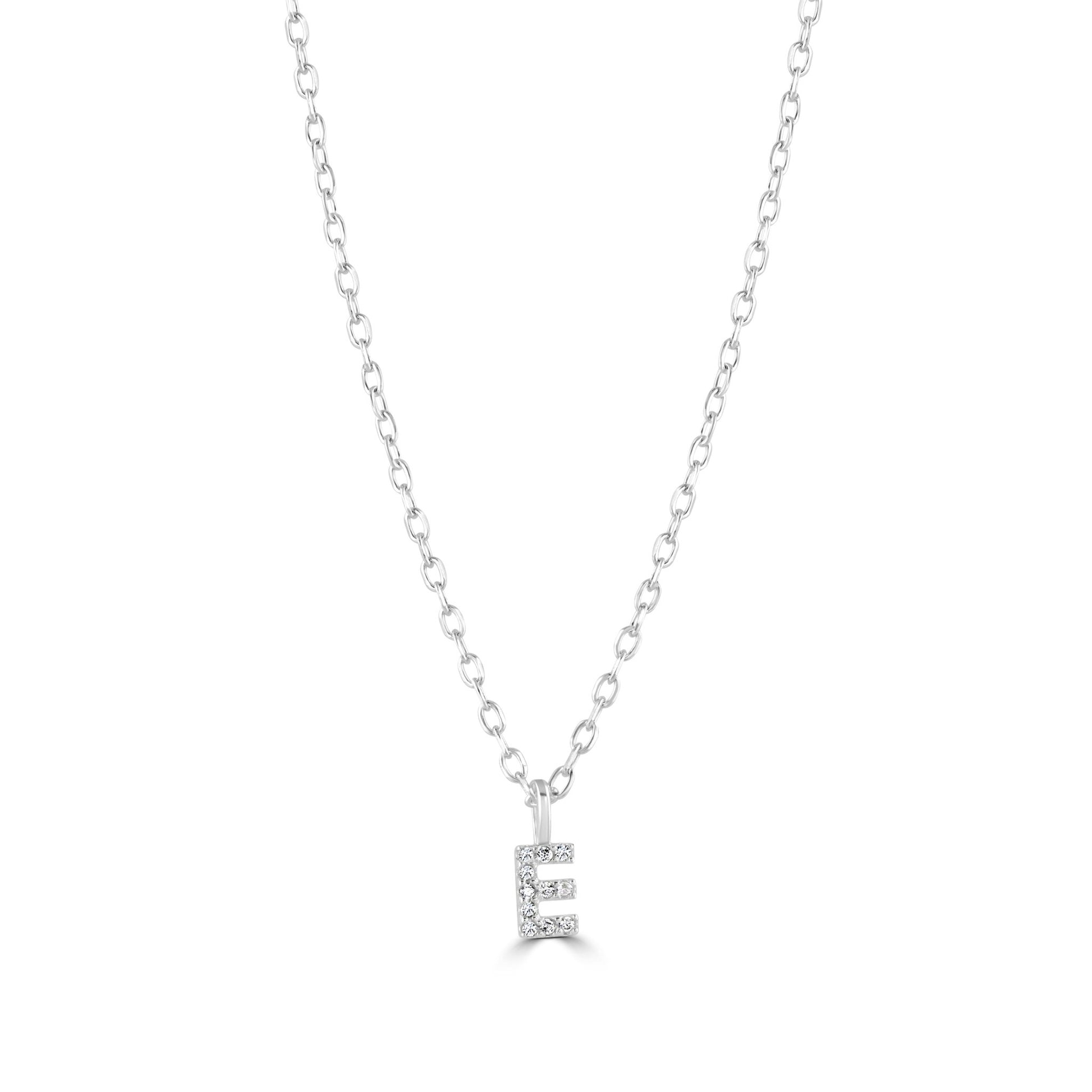 Sterling Silver Crystal Initial Necklace - MYLEE London