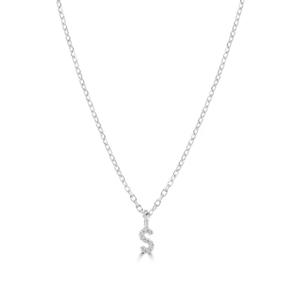 Sterling Silver Crystal Initial Necklace - MYLEE London