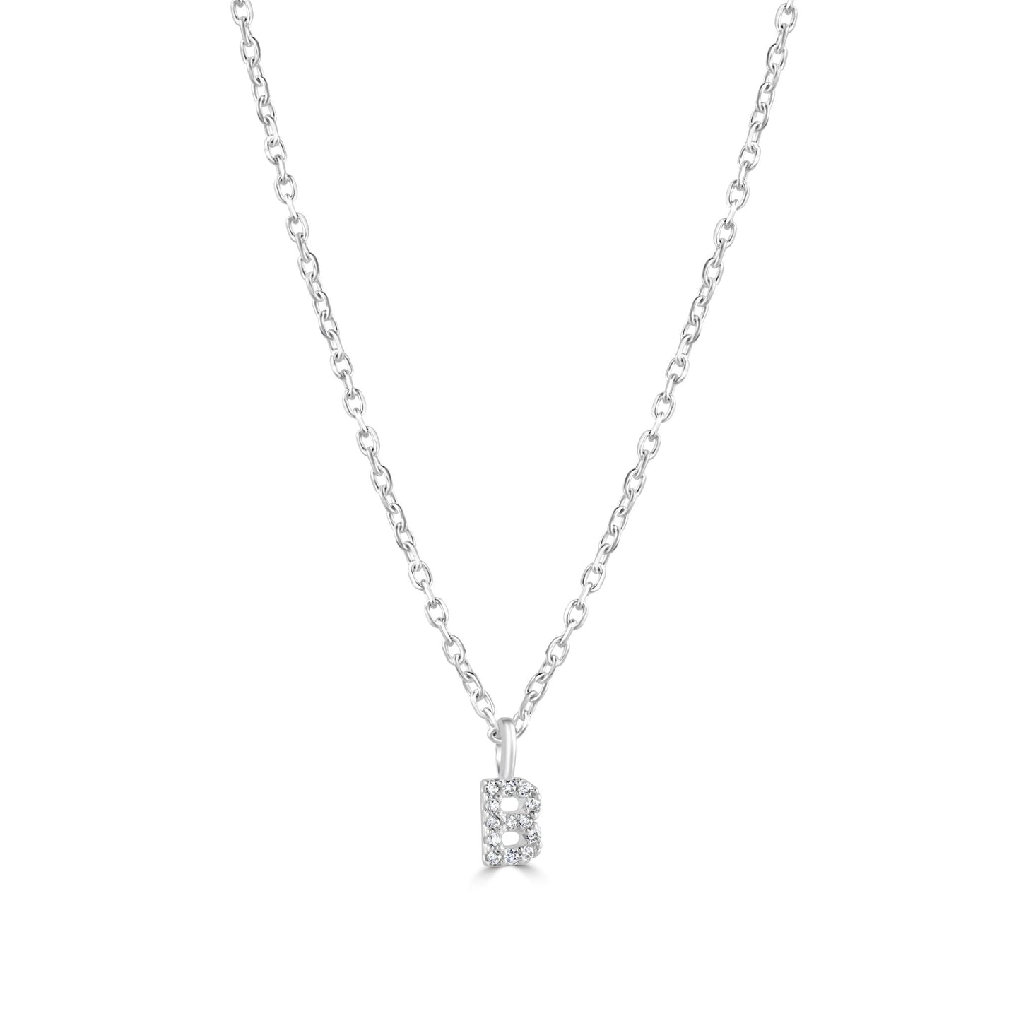 Sterling Silver Crystal Initial Necklace - MYLEE London