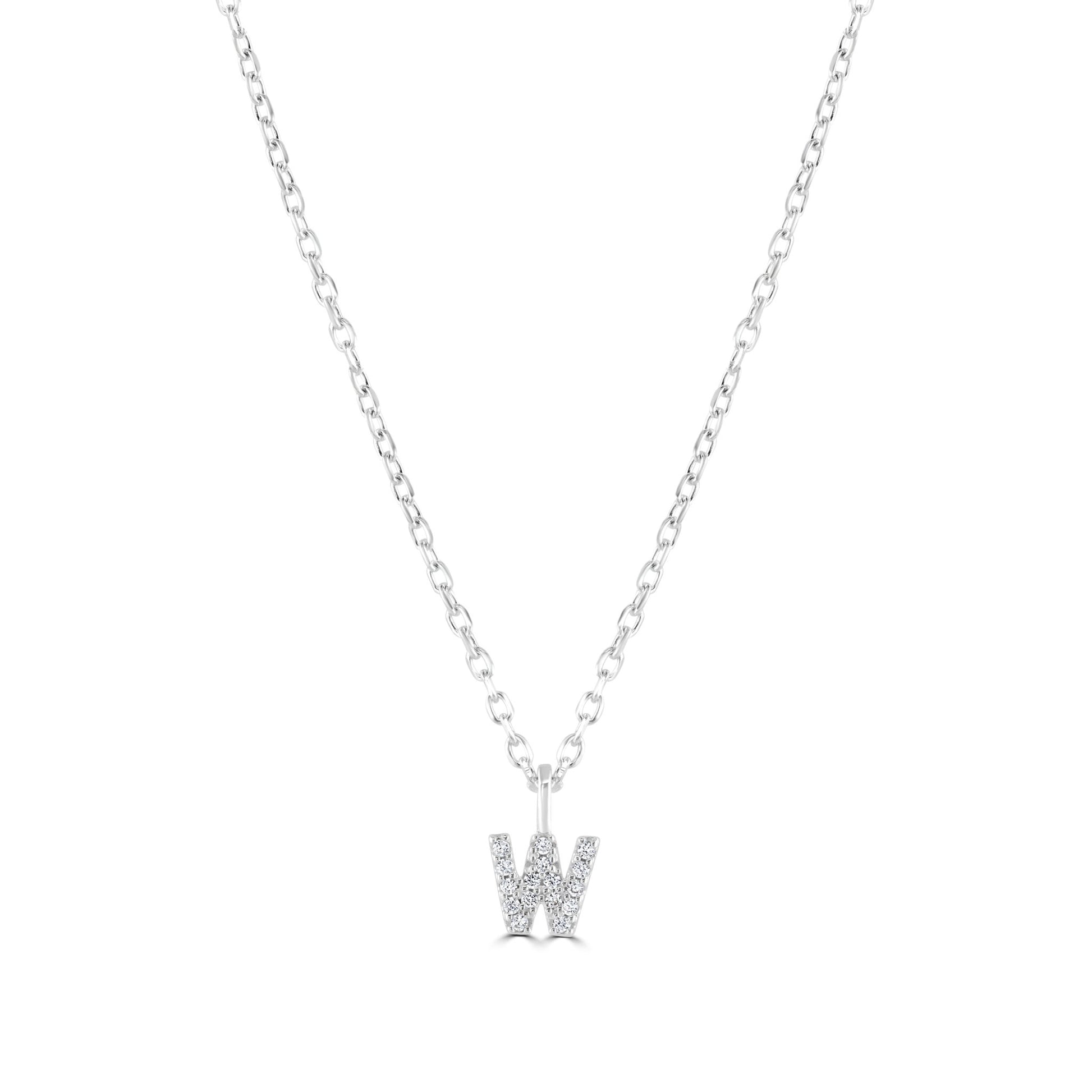 Sterling Silver Crystal Initial Necklace - MYLEE London