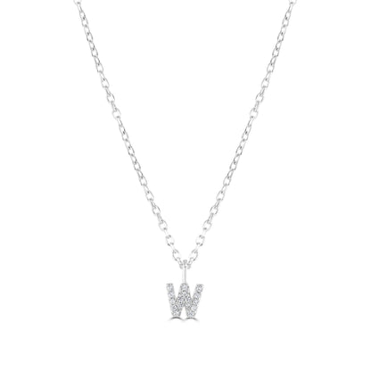 Sterling Silver Crystal Initial Necklace - MYLEE London