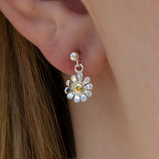 Sterling Silver Daisy Earrings - MYLEE London