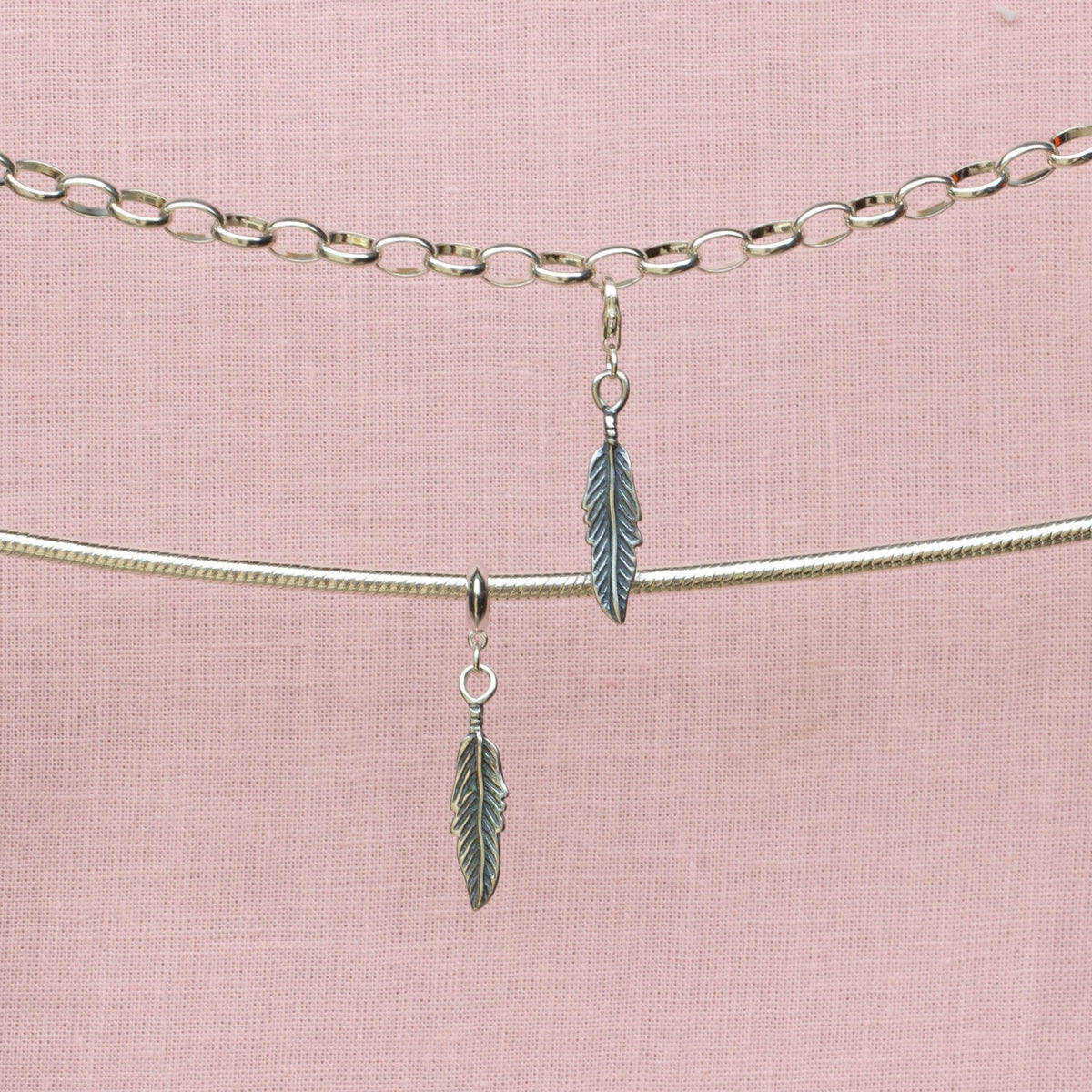 Sterling Silver Feather Charm – MYLEE London