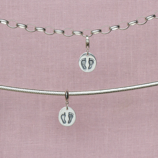 Sterling Silver Footprints Charm - MYLEE London