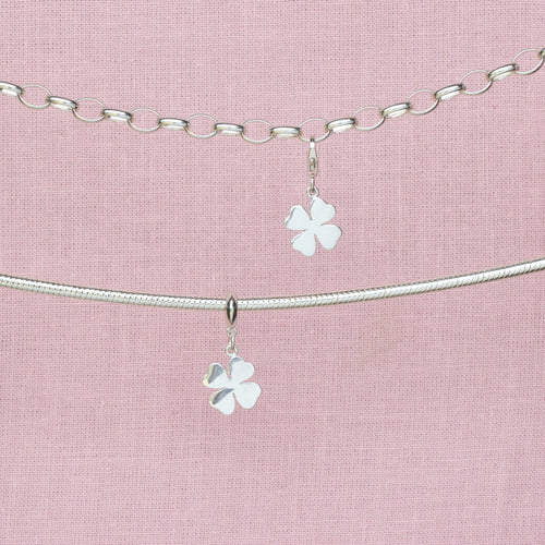 Sterling silver four leaf clover charm