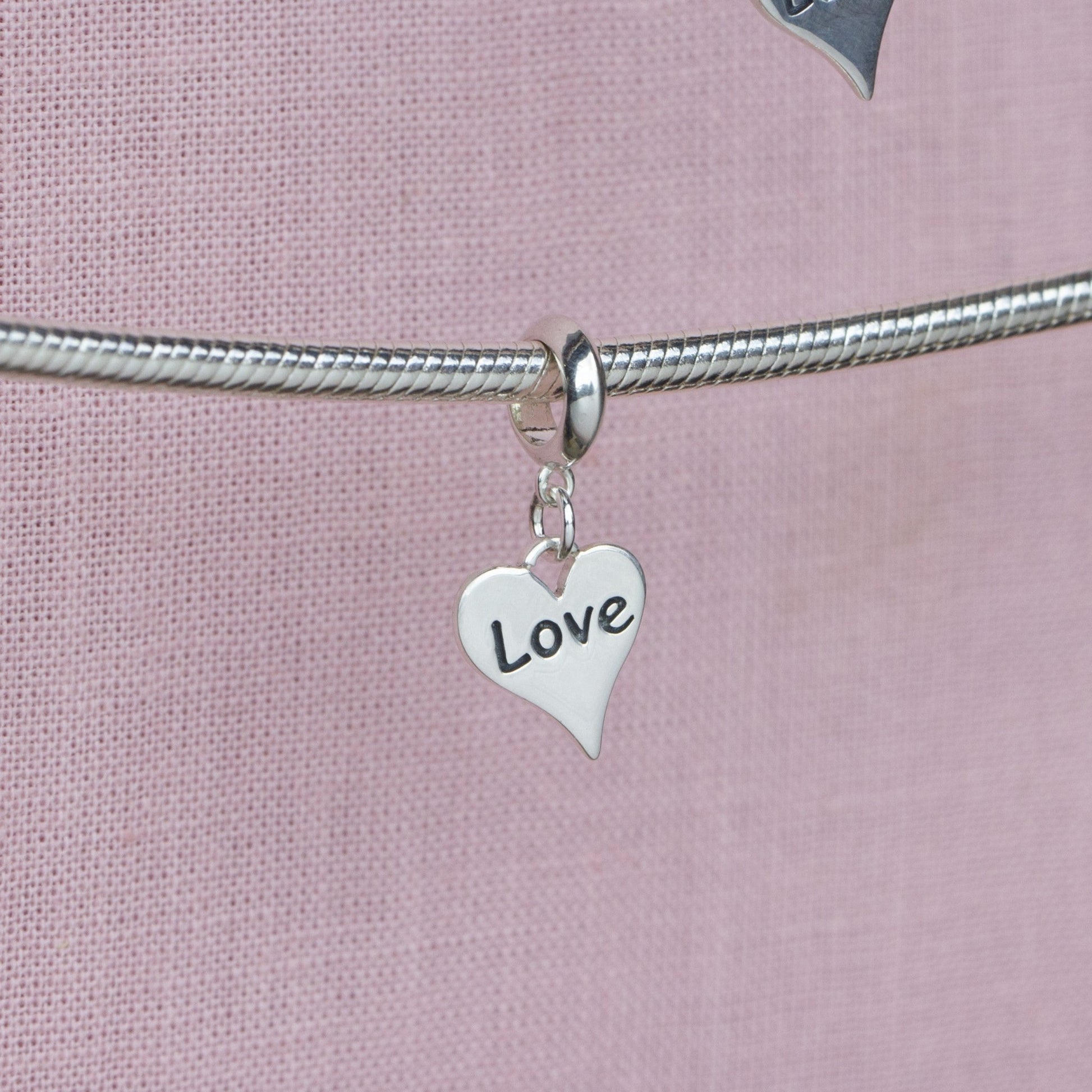 Sterling Silver Love Heart Charm - MYLEE London