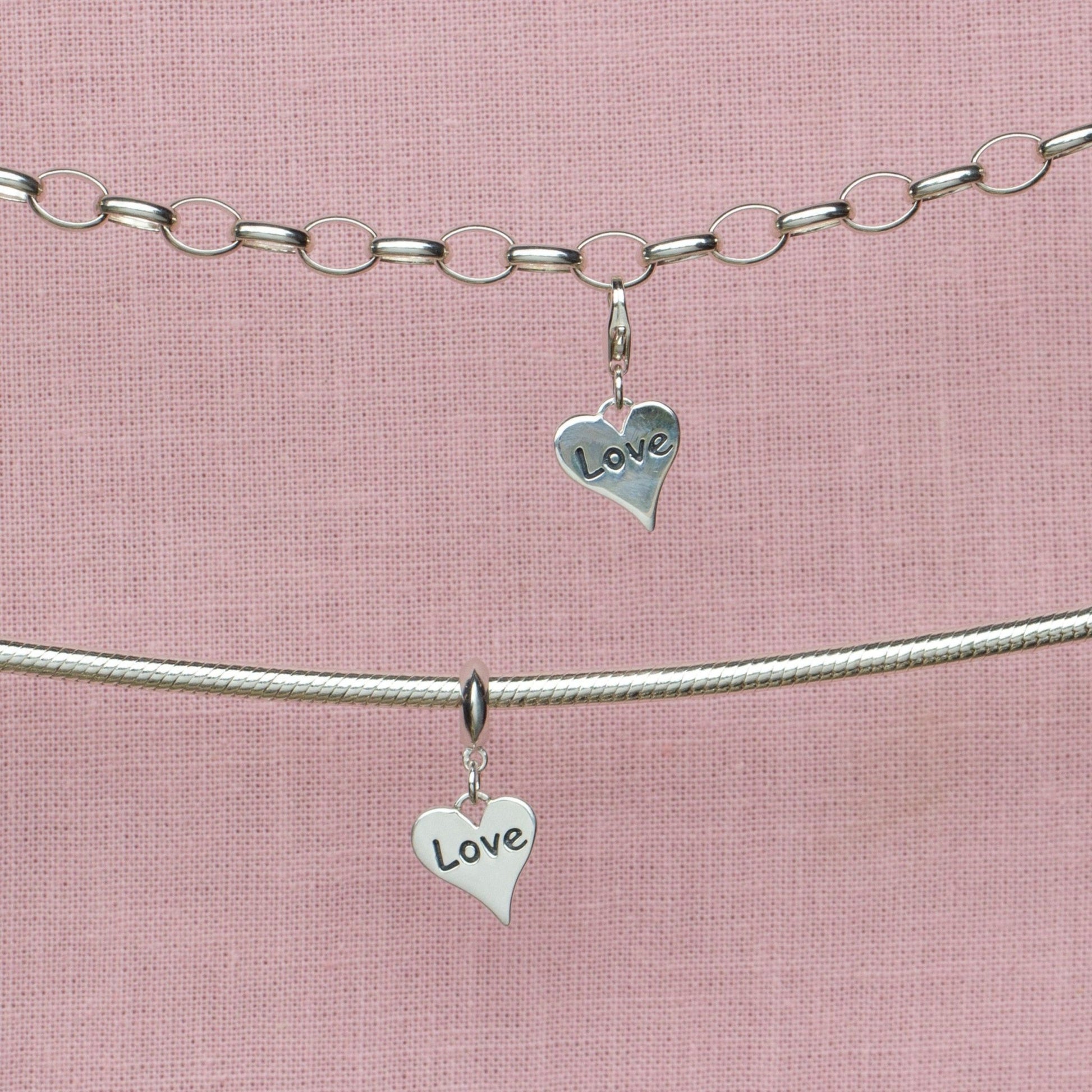 Sterling Silver Love Heart Charm - MYLEE London
