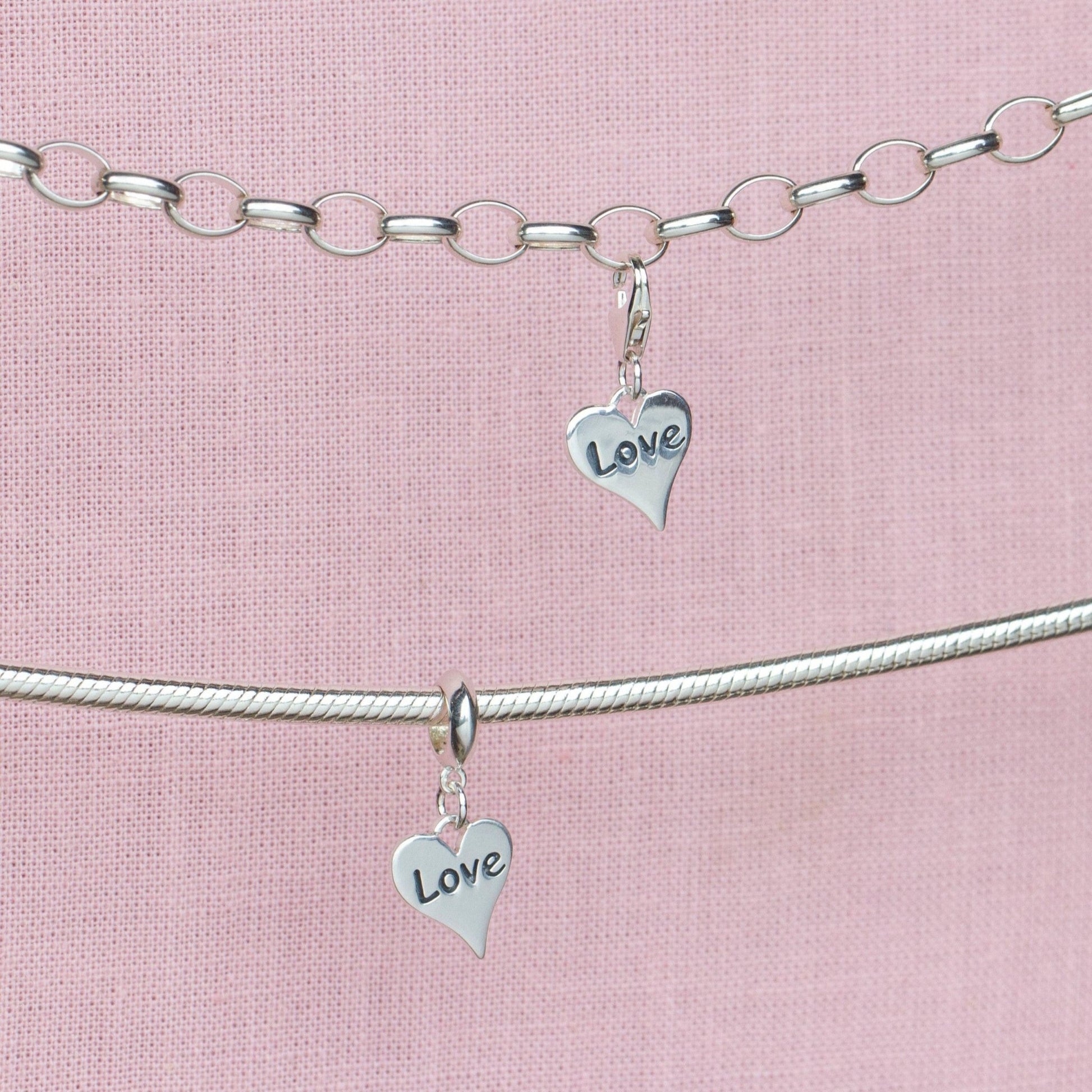 Sterling Silver Love Heart Charm - MYLEE London