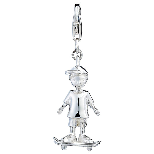 Sterling Silver Skateboarder Charm - MYLEE London