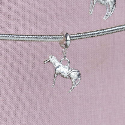 Sterling Silver Zebra Charm - MYLEE London