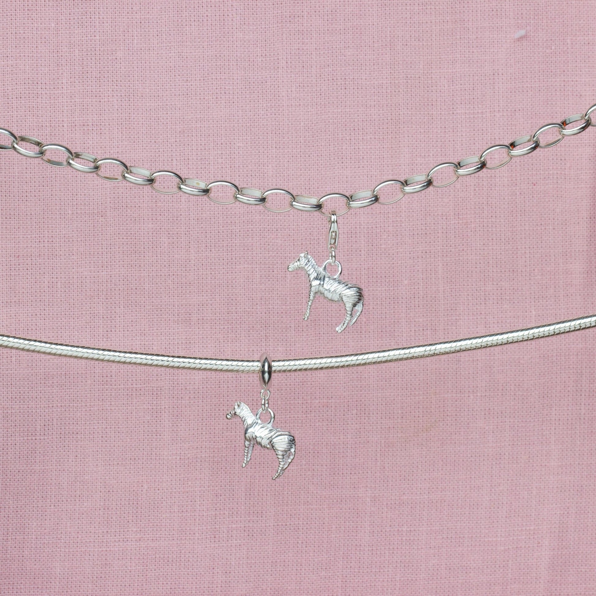Sterling Silver Zebra Charm - MYLEE London