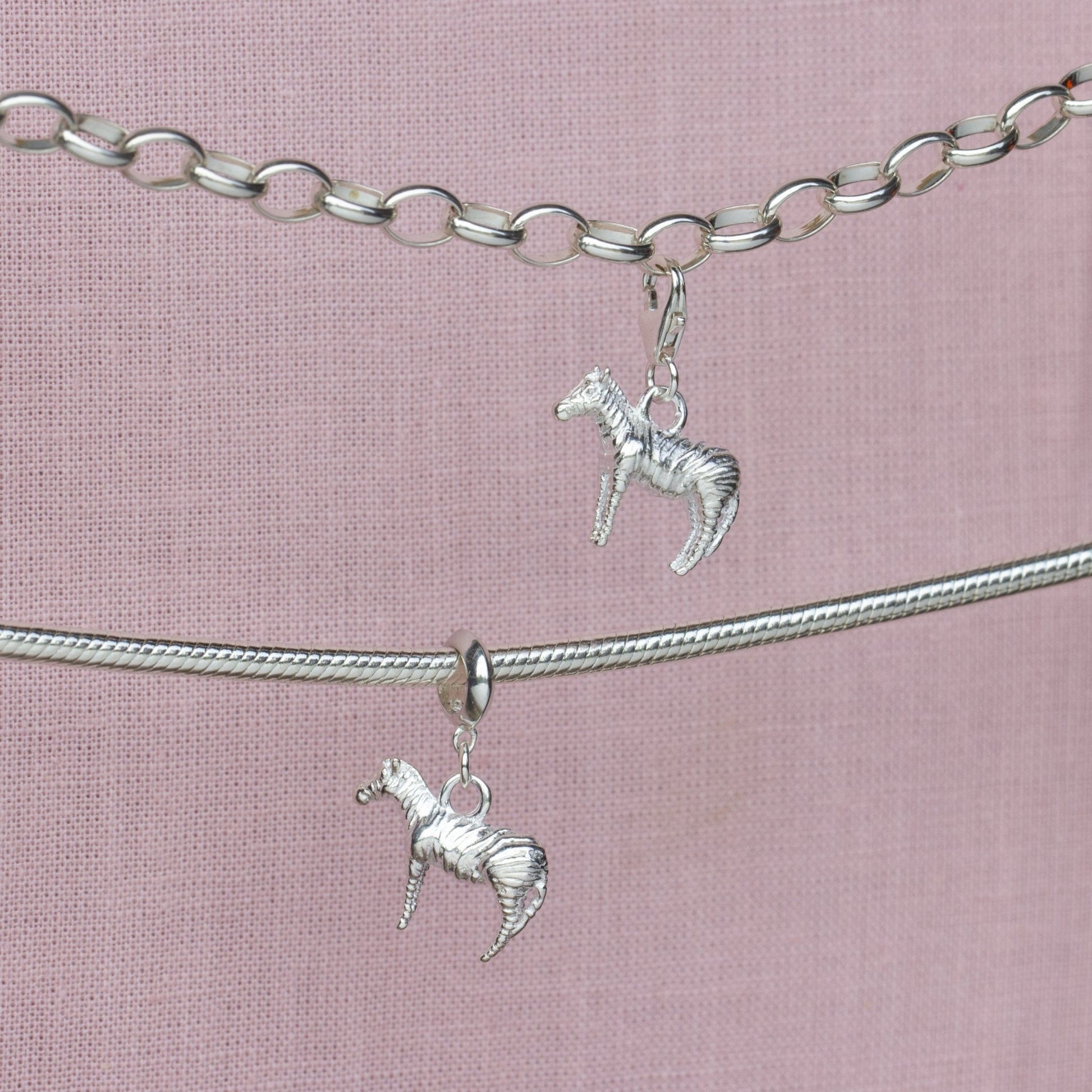 Sterling Silver Zebra Charm - MYLEE London