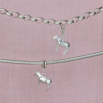 Sterling Silver Zebra Charm - MYLEE London