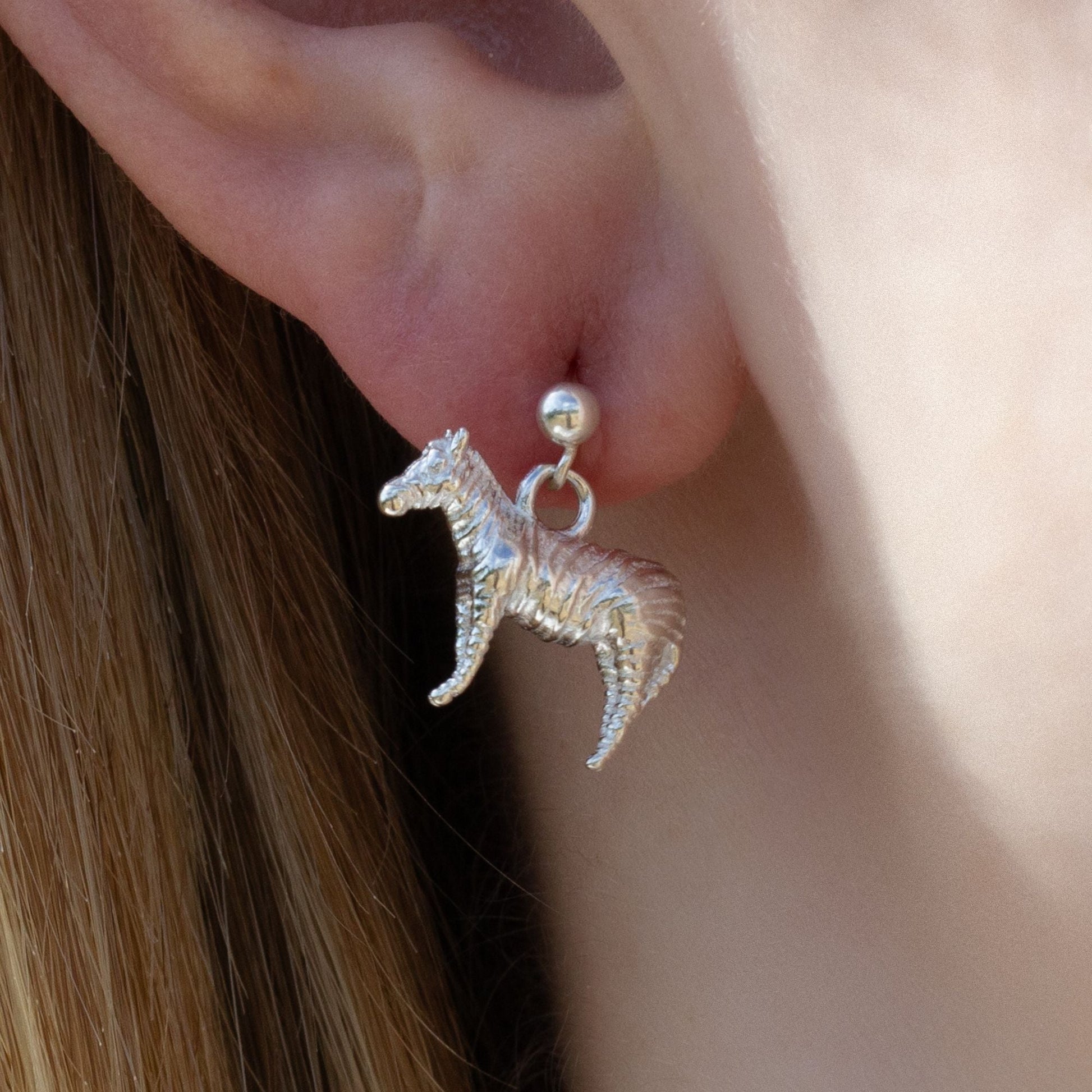 Sterling Silver Zebra Earrings - MYLEE London